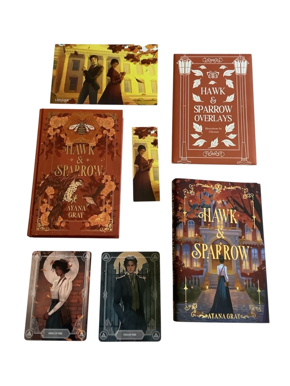 Fairyloot Hawk & Sparrow by Ayana Gray Tarot Overlays Bookmark and Artcard New